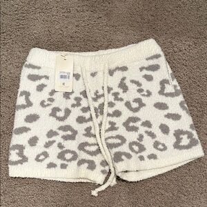 Cozy Cream and Gray Women's lounge Shorts